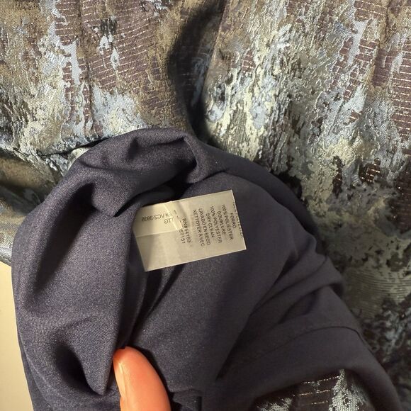 Vince Camuto Dress Womens 2 Brocade Metallic V Neck Pleated Pockets Cocktail NWT - Picture 11 of 13